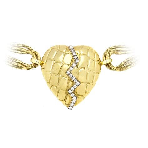 will gucci make a gold heart necklace|gucci inspired choker necklace.